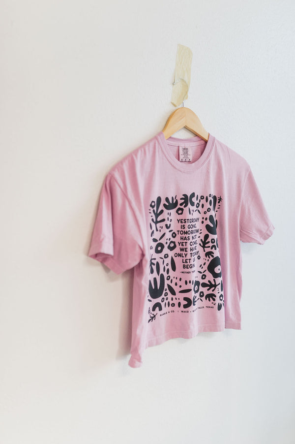 yesterday is gone | rose quartz boxy cropped tee