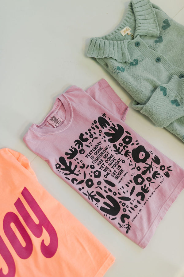 yesterday is gone | rose quartz boxy cropped tee