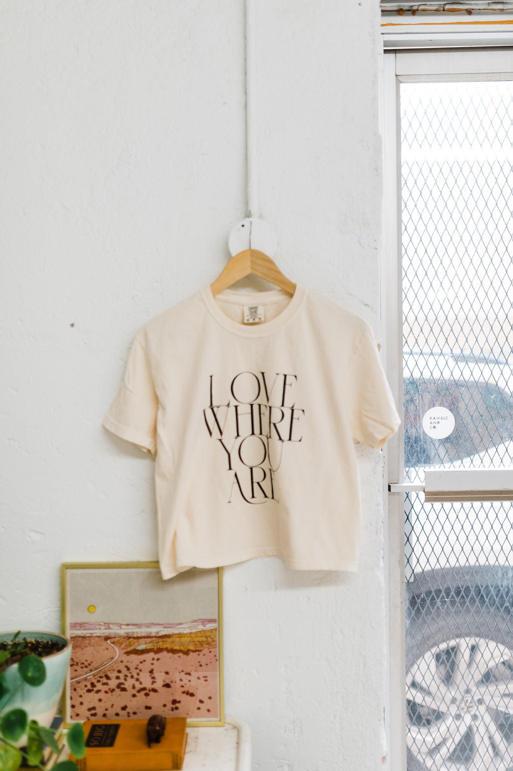 love where you are | cream boxy cropped tee
