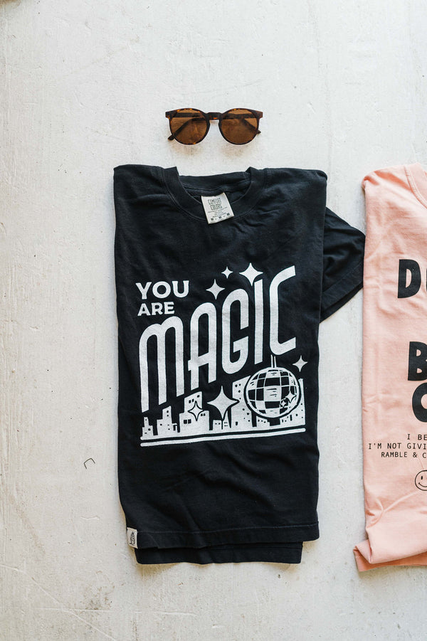 you are magic | black boxy cropped tee