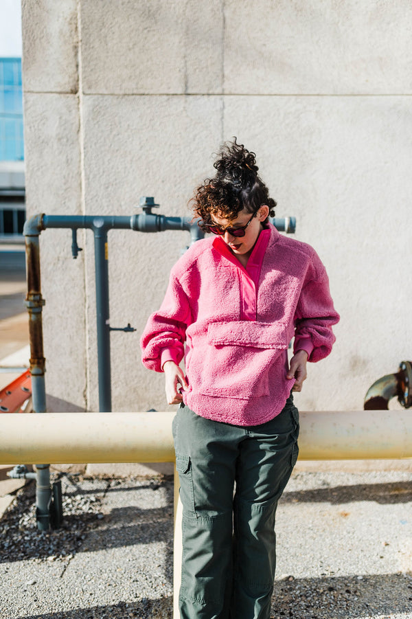 reese | hot pink teddy pullover sweatshirt