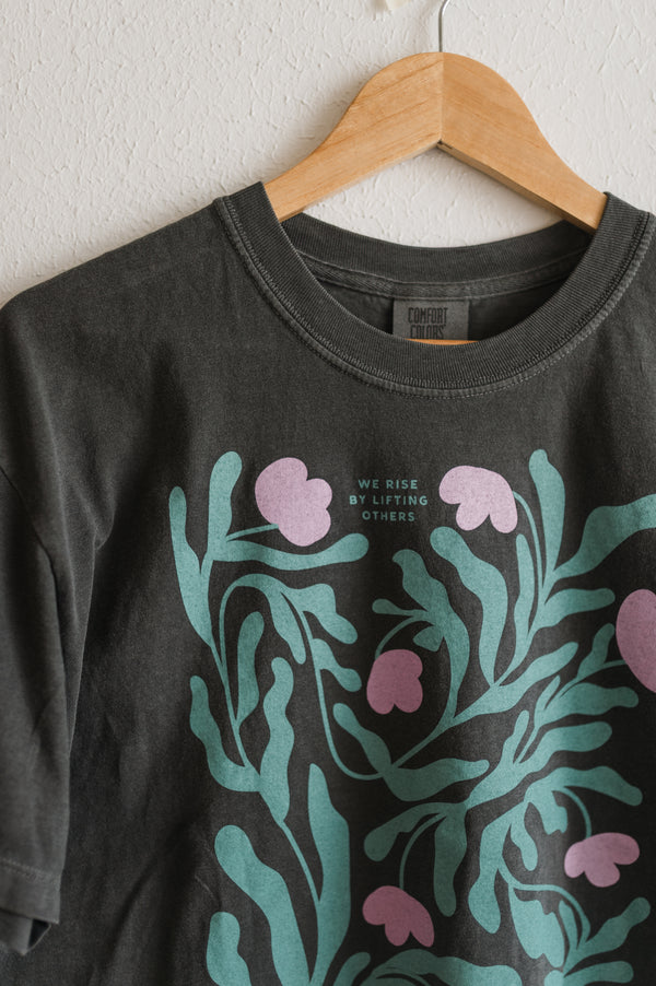 we rise by lifting others | pepper comfort colors boxy cropped tee