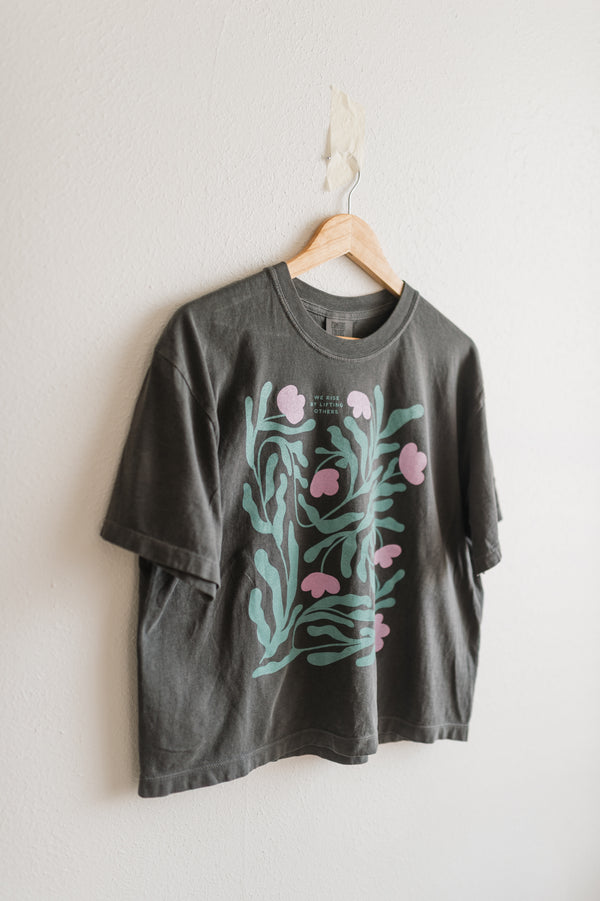 we rise by lifting others | pepper comfort colors boxy cropped tee