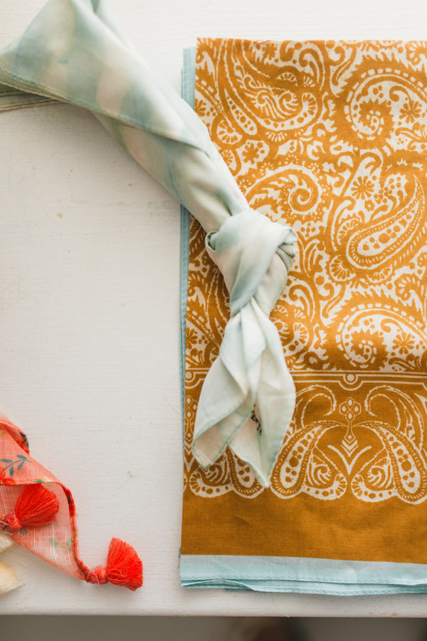 multi print bandana | orange
