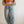 mid-rise wide leg barrel  pants | misty blue
