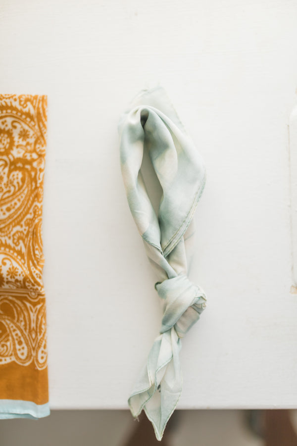 multi print bandana | beige green print