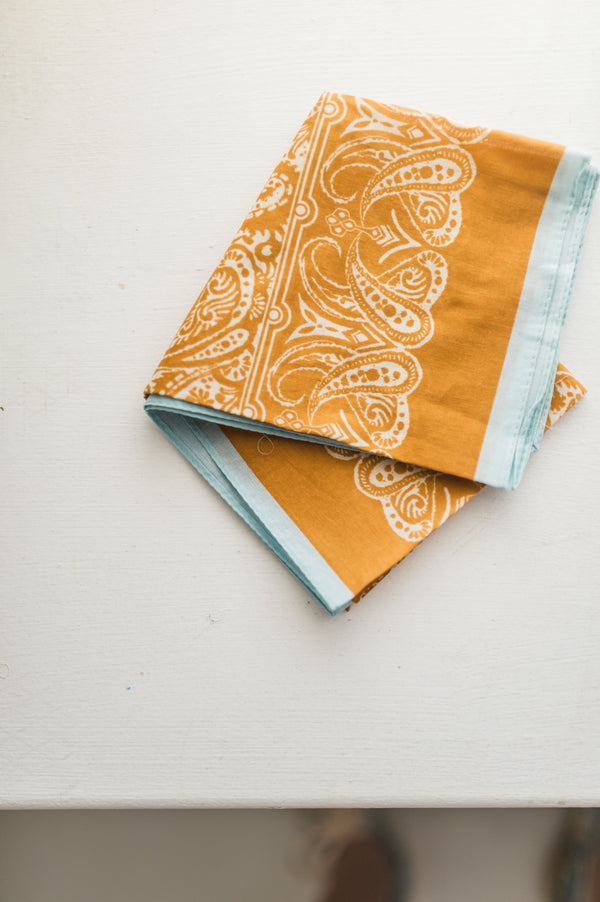 multi print bandana | orange