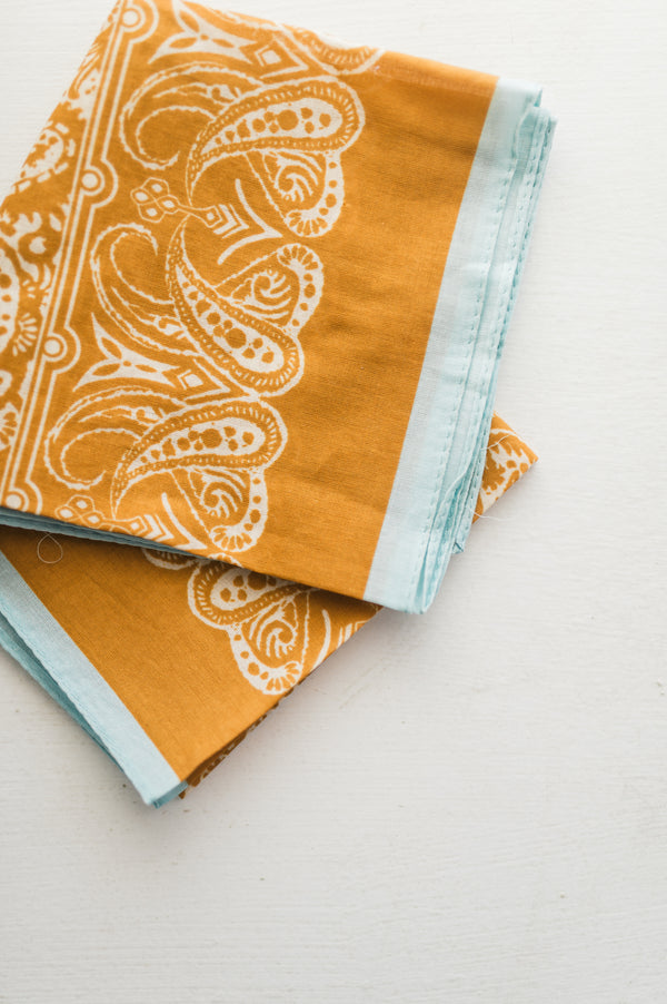 multi print bandana | orange