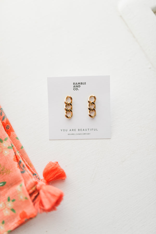 chain link earring | 18k gold