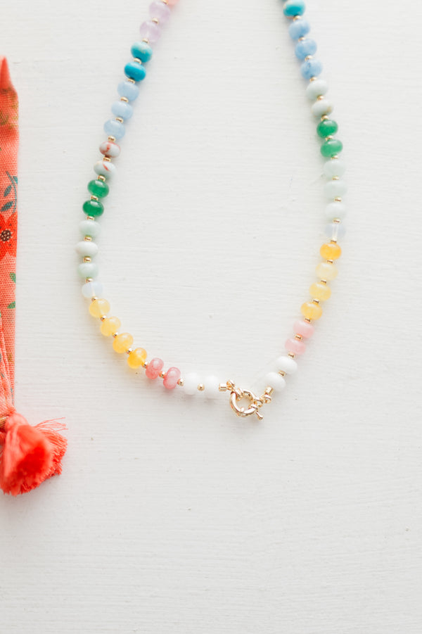 colorful candy gemstone necklace | jelly bean