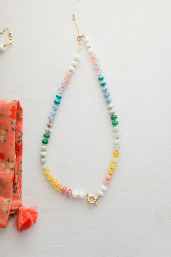 colorful candy gemstone necklace | jelly bean