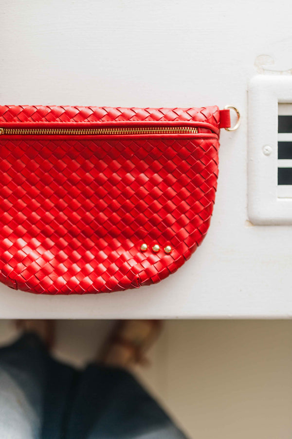 westlyn woven bum bag | cherry red