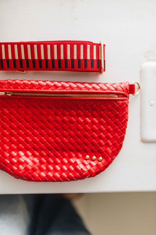 westlyn woven bum bag | cherry red