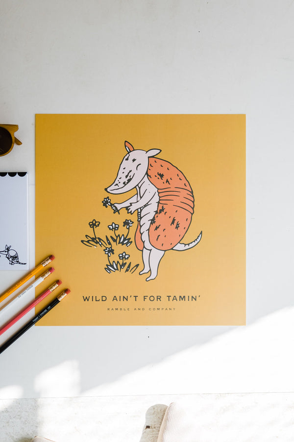 wild ain&#39;t for tamin&#39; mustard 12x12 | Ramble &amp; Co. print