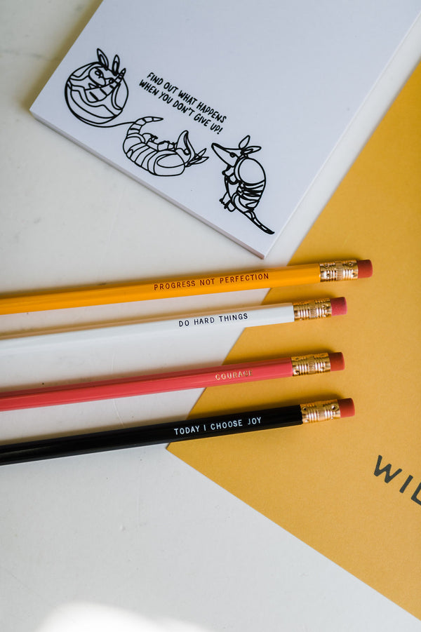 progress not perfection | yellow pencil