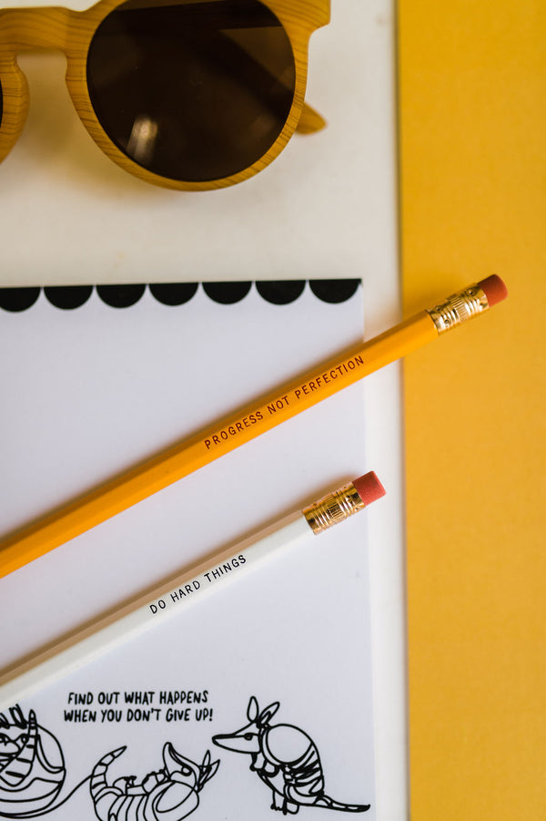 progress not perfection | yellow pencil