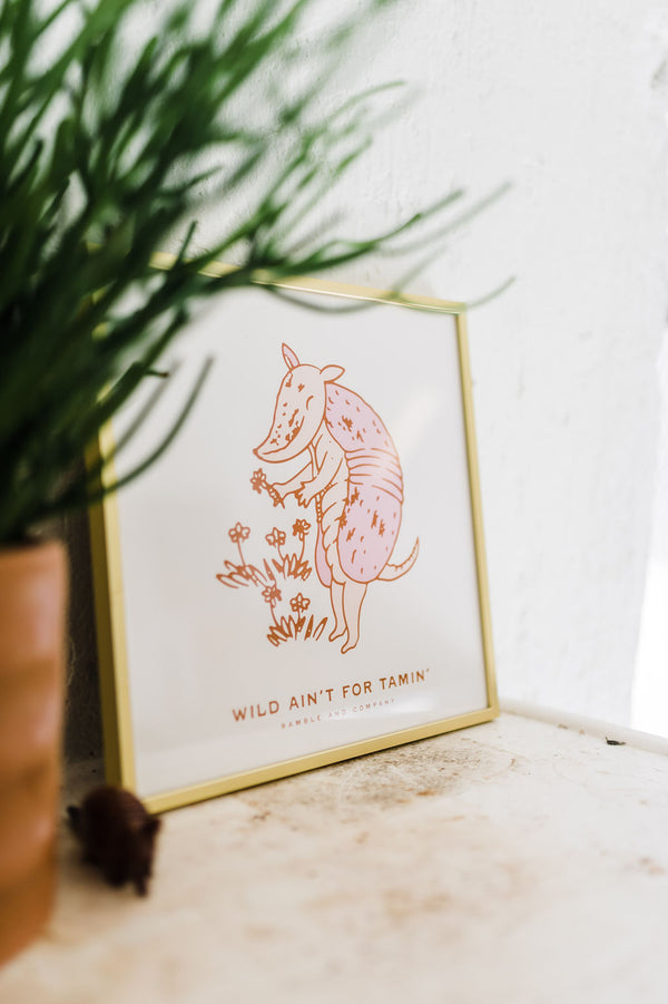 wild ain't for tamin' blush 12x12 | Ramble & Co. print