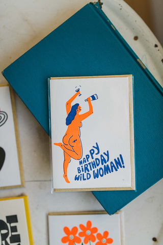 happy birthday wild woman | card