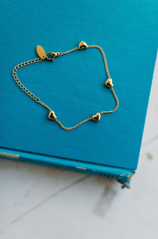 petite heart bracelet | 18k gold plated bracelet