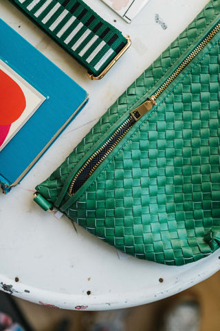 westlyn woven bum bag | emerald