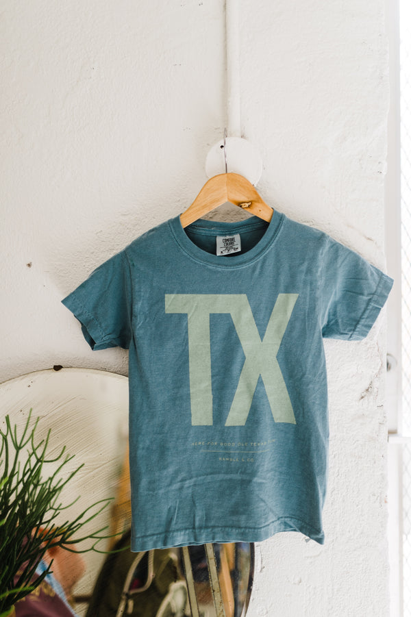 tx | youth washed denim comfort colors tee