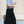 romantic high-waist midi skirt | black