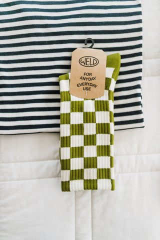 checkerboard crew socks | cactus + cream