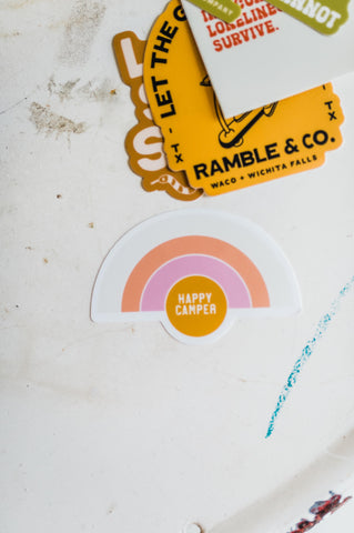 happy camper sunrise | sticker