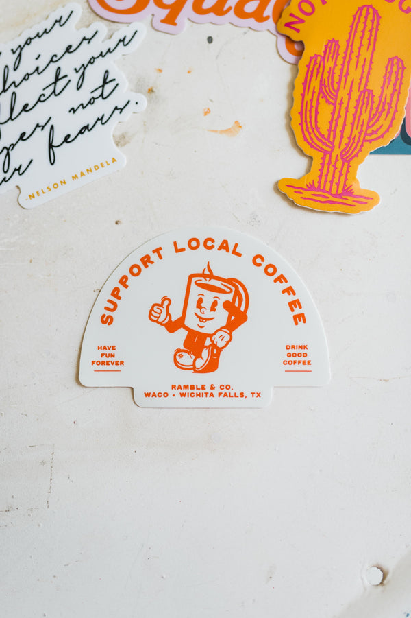 support local coffee | sticker