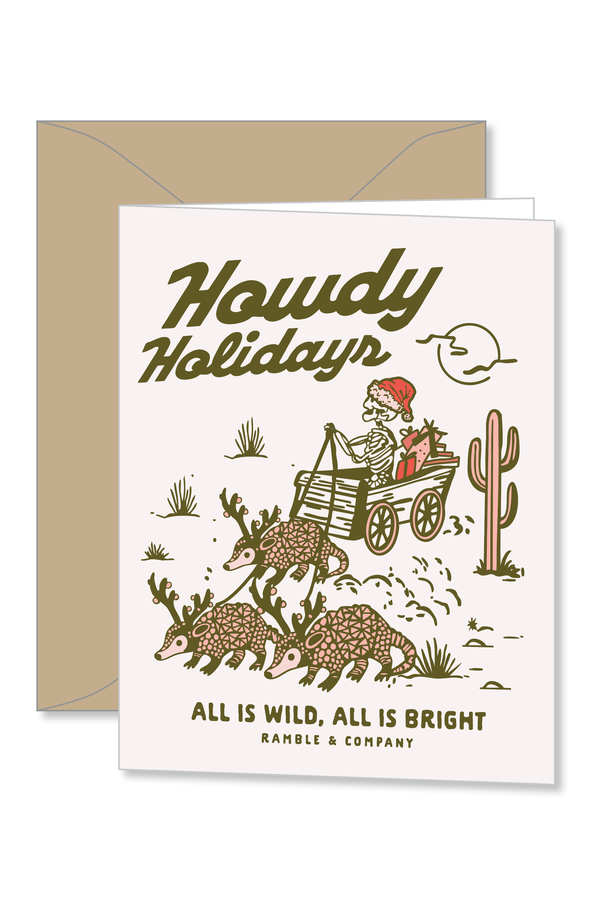 howdy holiday armadillo | christmas card