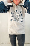 wichita falls armadillo | oatmeal + indigo varsity colorblock raglan hoodie