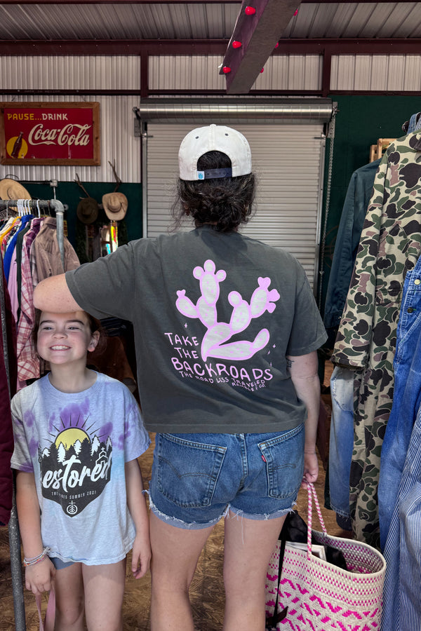 take the backroads | pepper boxy cropped tee