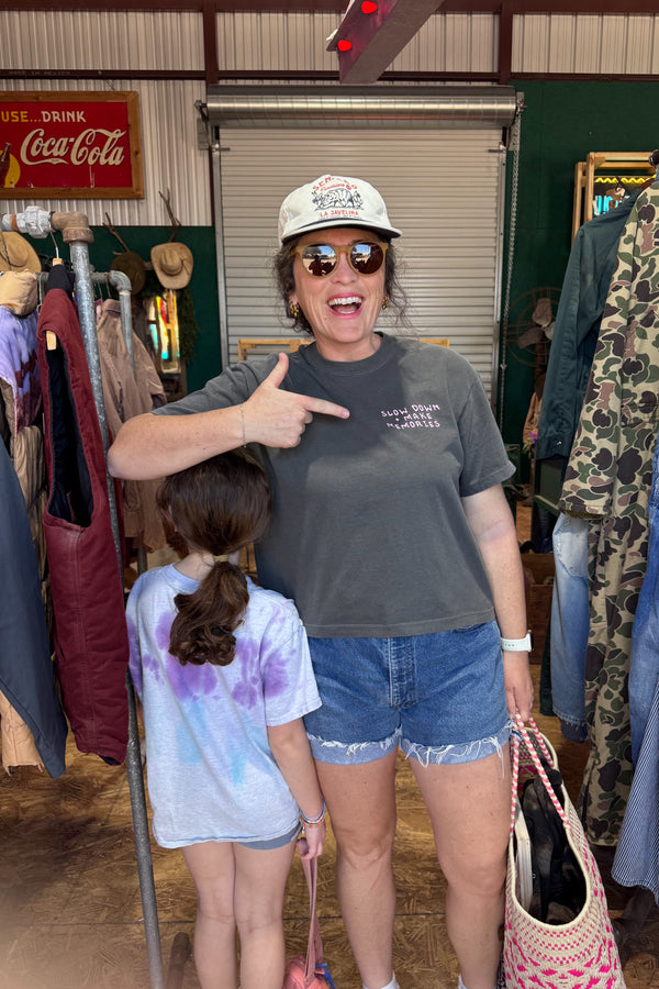 take the backroads | pepper boxy cropped tee