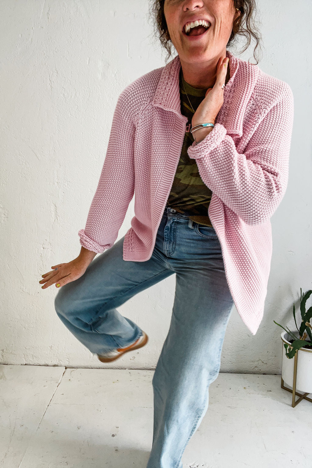 ramble cozy cardigan | petal pink