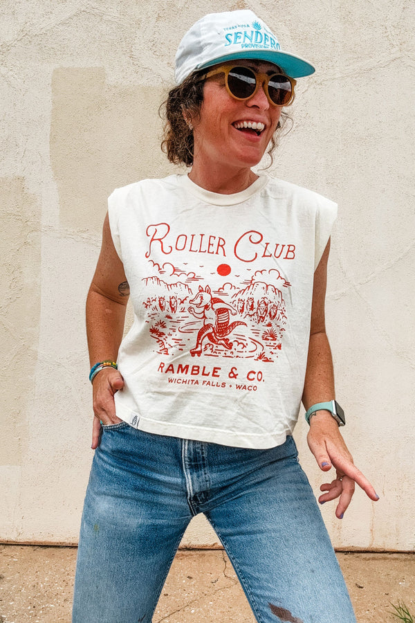 roller club | cream boxy muscle tee