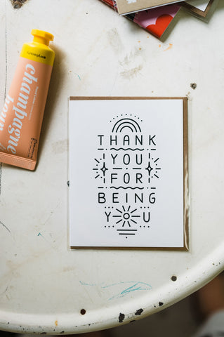 thank you for being you | notecard