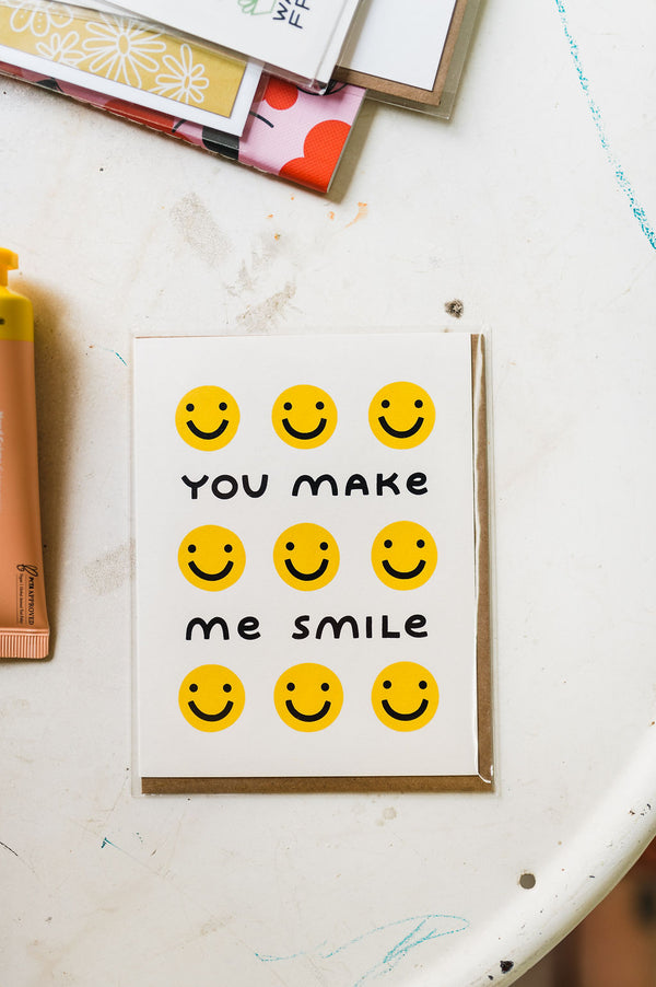 you make me smile | notecard