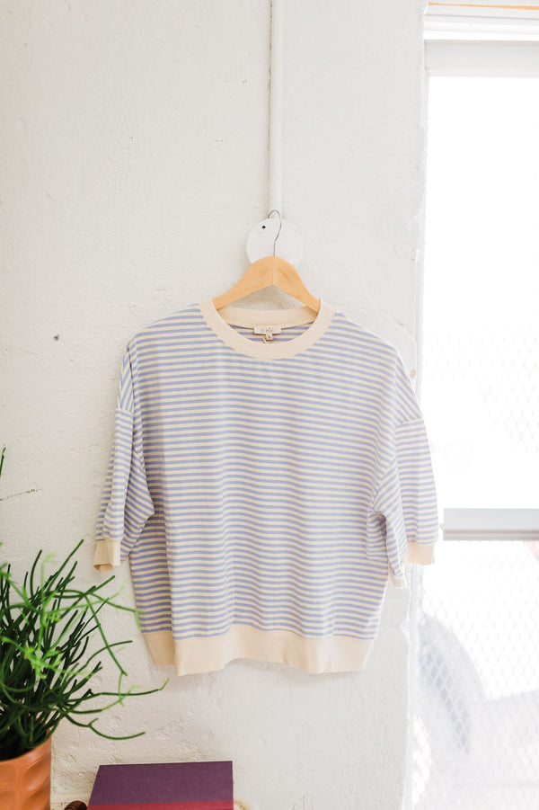 penny loose fit top | lavender stripe