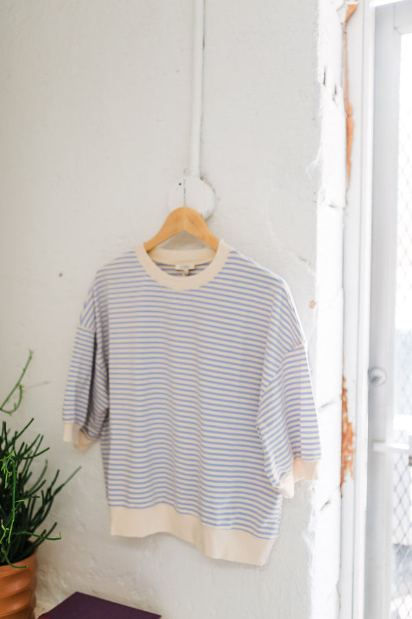 penny loose fit top | lavender stripe