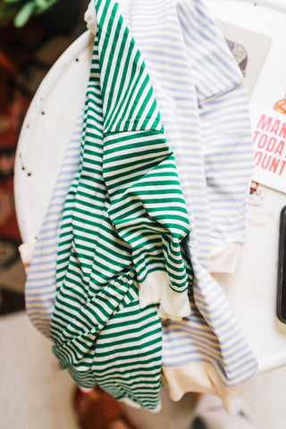 penny loose fit top | apple green stripe