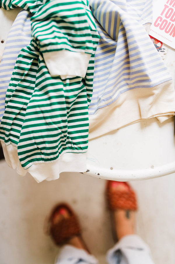 penny loose fit top | lavender stripe