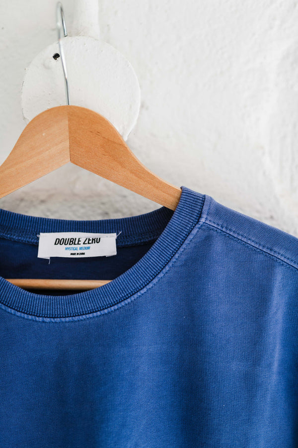 warm long sleeve french terry sweatshirt | dusty indigo