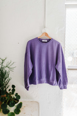 warm long sleeve french terry sweatshirt | wisteria