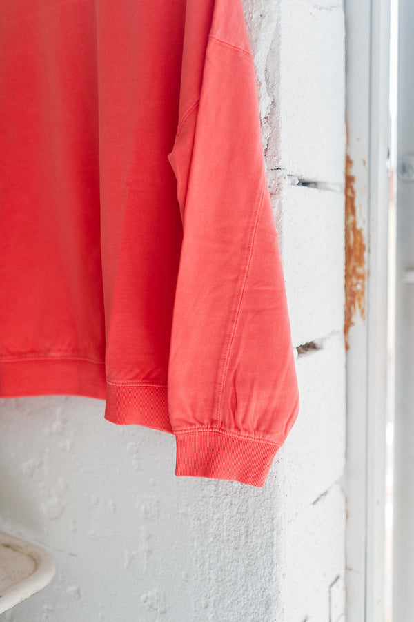 warm long sleeve french terry sweatshirt | coral