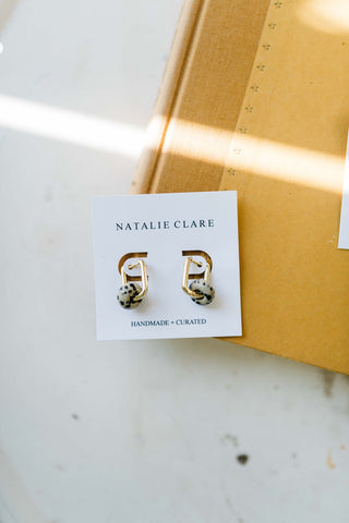 dalmatian jasper hoops | 14k gold plated earrings