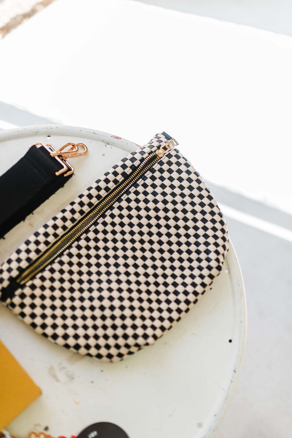 westlyn woven bum bag | checkered black