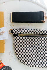 westlyn woven bum bag | checkered black