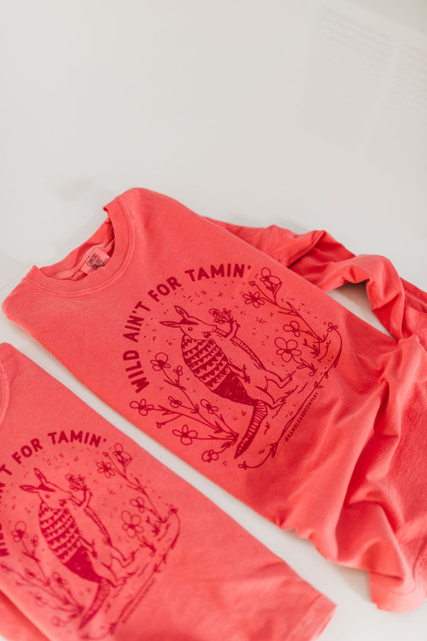 wild ain't for tamin' bloom | watermelon comfort colors long sleeve