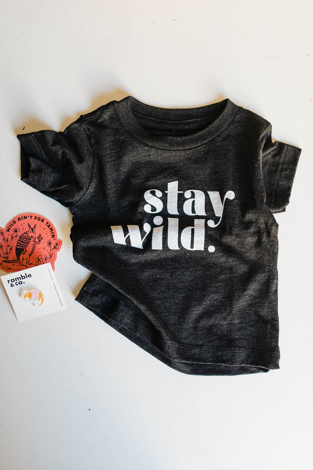stay wild | charcoal infant tee