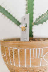 black checkered | 24K gold filled huggies